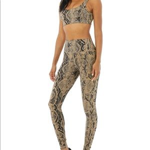 Alo Yoga Vapor Snakeskin Bra and Pants